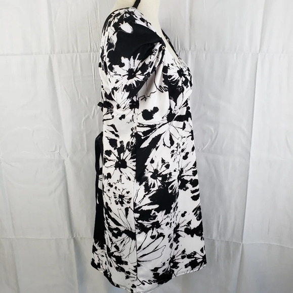 Demi Loon Black-White Floral Bombshell Vixen Pin up Back Corset Tie Dress Sz 2XL - Picture 12 of 14